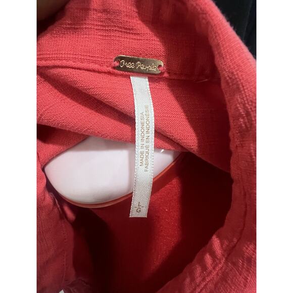 Free People Womens Size L Button Up Tunic Top Pink Long Sleeve Shirt Dress - Picture 3 of 9